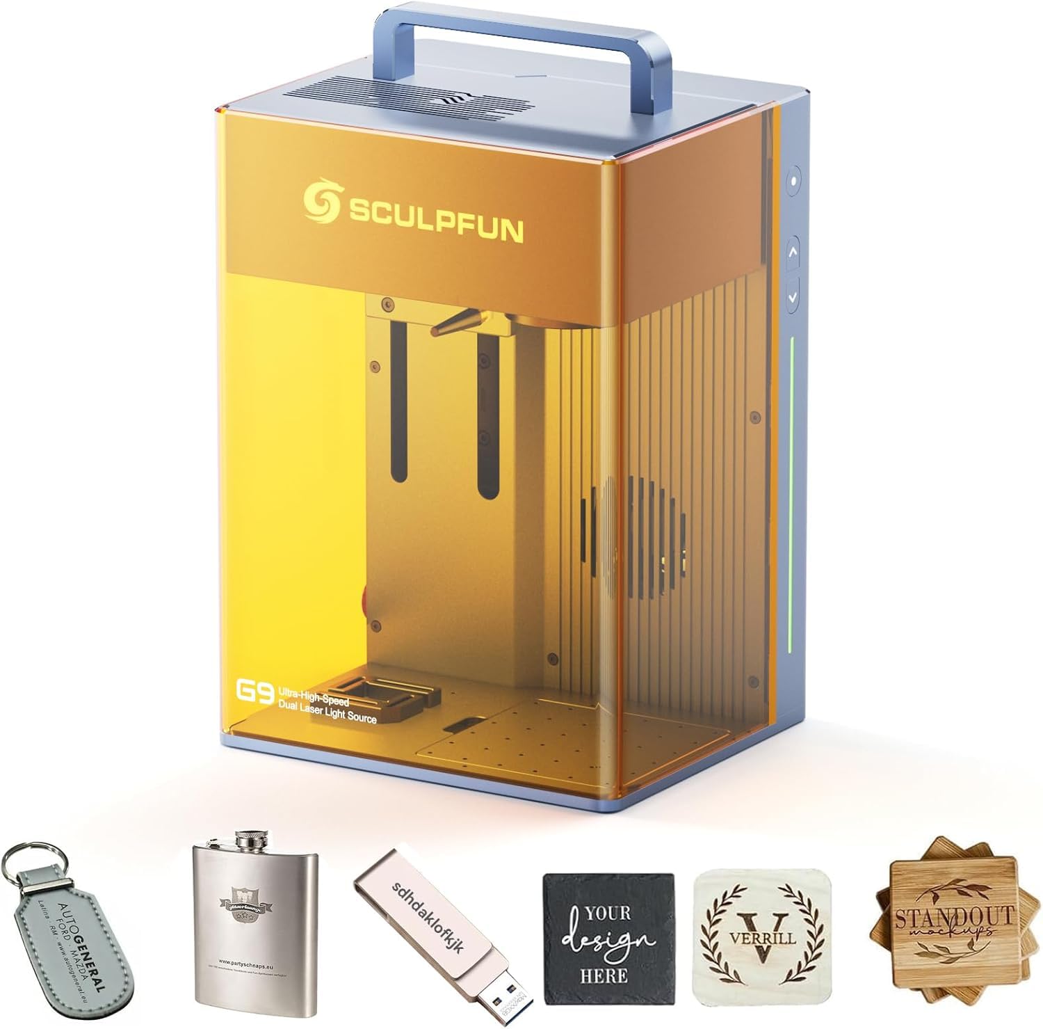 SCULPFUN Gravador a laser duplo G9 2 em 1, máquina de gravação a